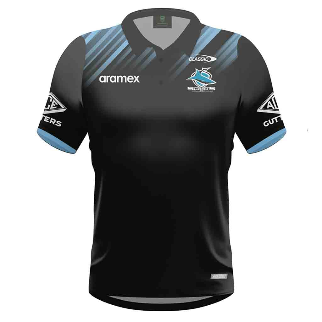 Cronulla Sharks 2024 Media Polo Adult – Jerseys Megastore
