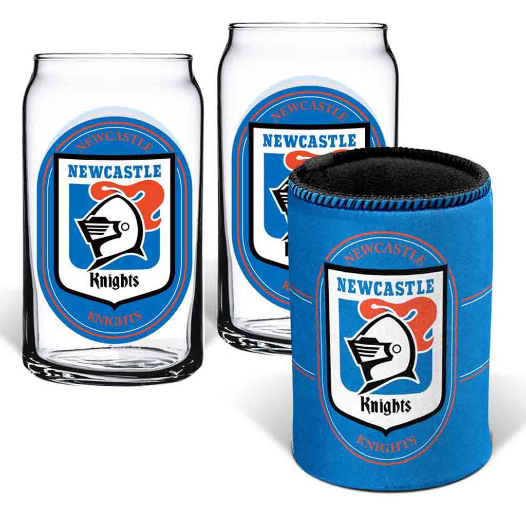Newcastle Knights Can Glasses and Can Cooler