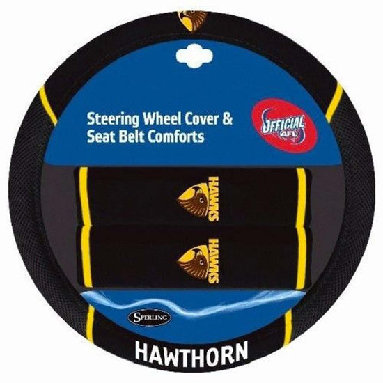 Hawthorn Hawks Steering Wheel Cover - Jerseys Megastore