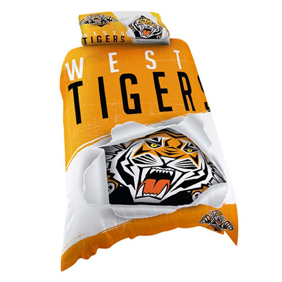 Wests Tigers Single Quilt Cover Set - Jerseys Megastore