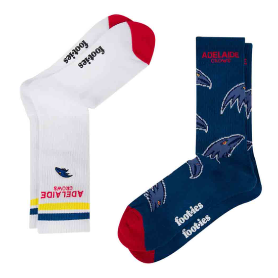 Load image into Gallery viewer, Adelaide Crows Mascot Sneaker Sock 2 Pack
