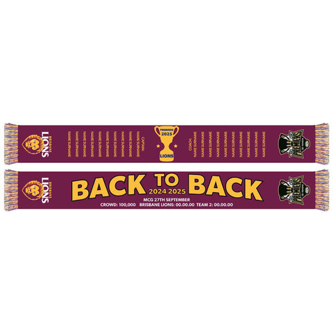 Brisbane Lions 2025 Premiers Scarf