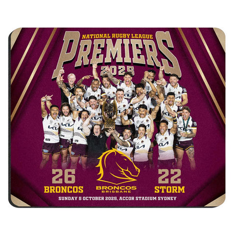 Brisbane Broncos 2025 Premiers Mouse Mat Team Photo PH2