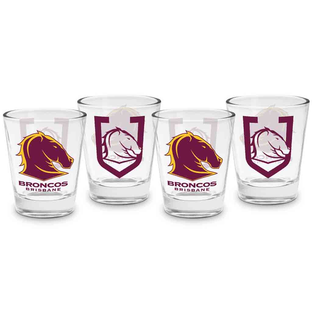 Brisbane Broncos 4-Pack Shot Glasses