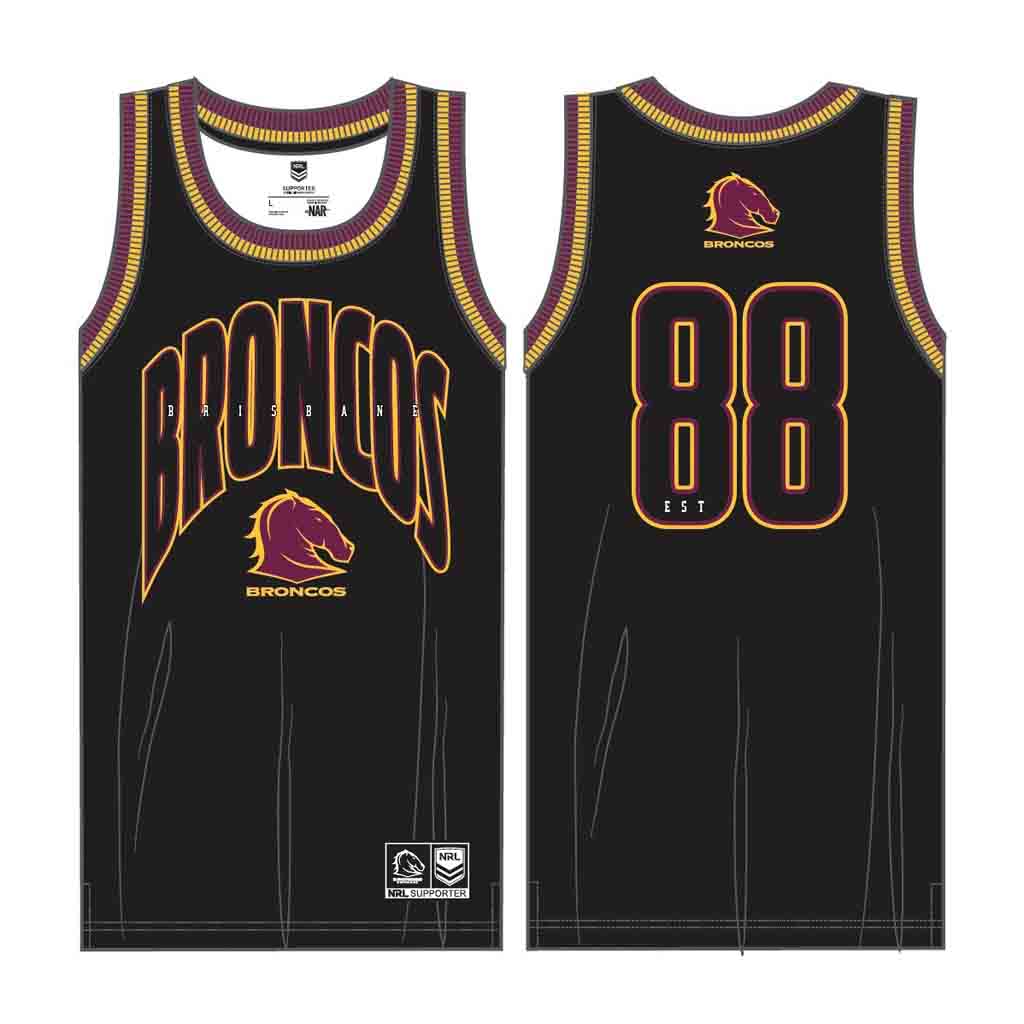 Brisbane Broncos Basketball Singlet Adult