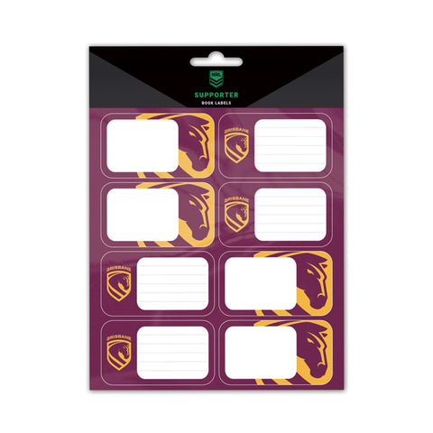 Brisbane Broncos Book Labels