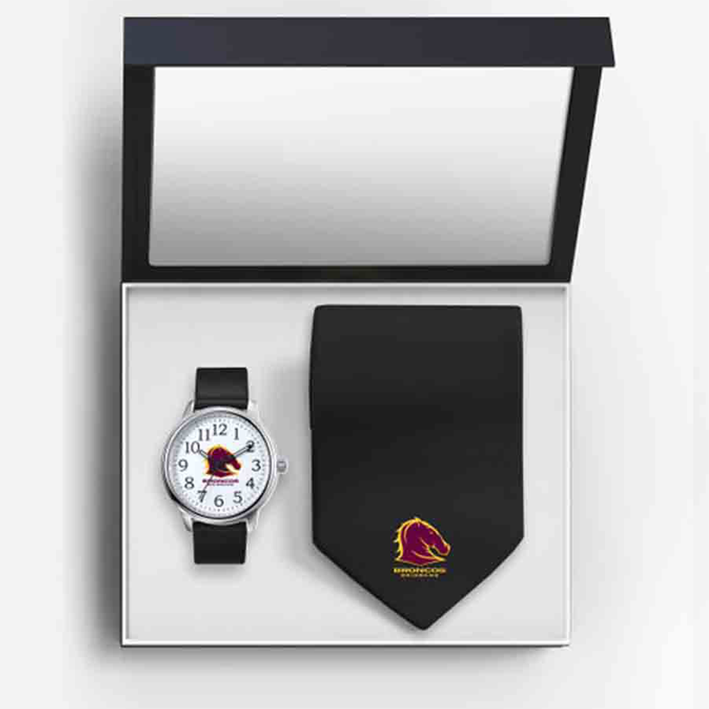 Brisbane Broncos Watch & Tie Gift Set