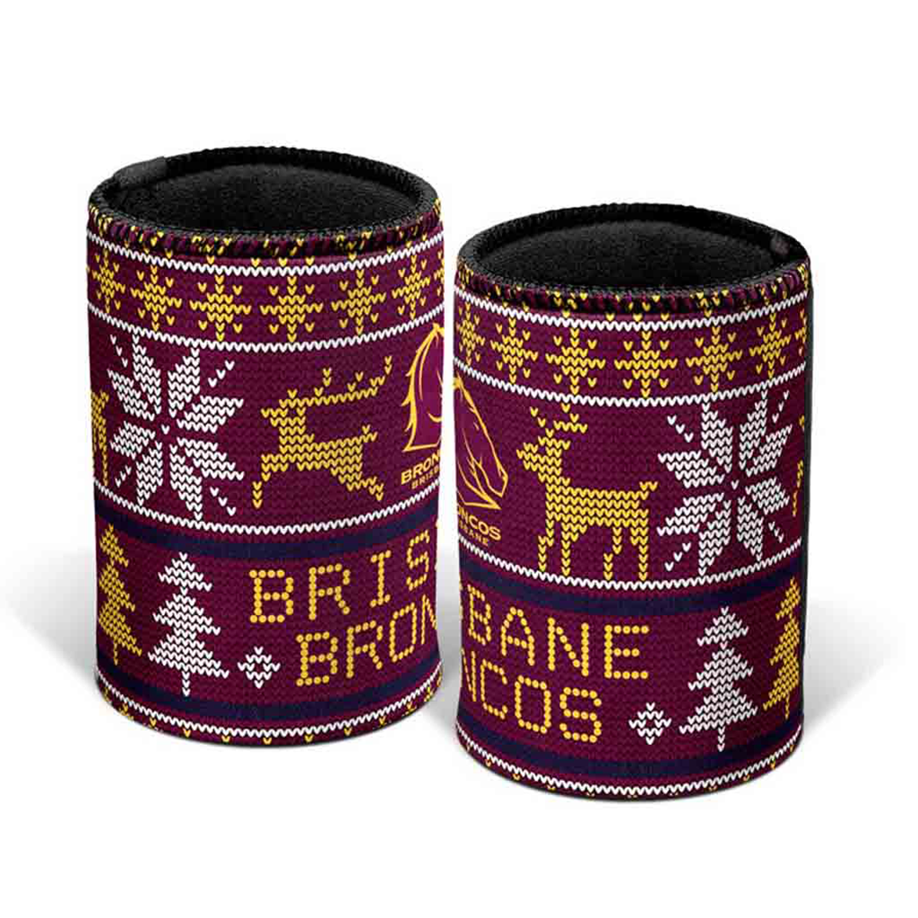 Brisbane Broncos Xmas Can Cooler