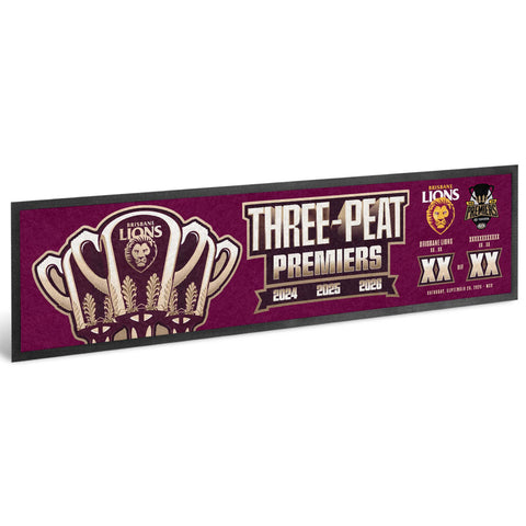 PRE ORDER: Brisbane Lions 2026 Premiers Bar Runner PH1