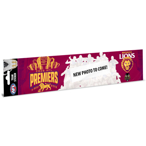 PRE ORDER: Brisbane Lions 2026 Premiers Bumper Sticker PH2