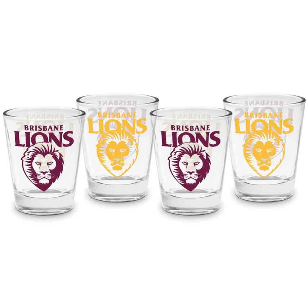 Brisbane Lions 4-Pack Shot Glasses