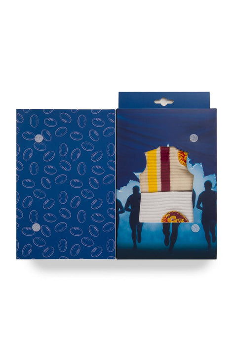 Brisbane Lions Sneaker Sock 2 Pack Giftbox