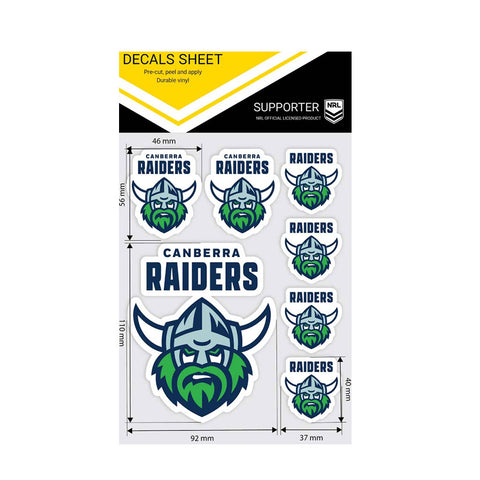 Canberra Raiders Decals Sheet