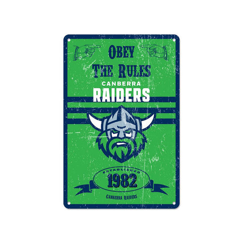 Canberra Raiders Retro Metal Sign