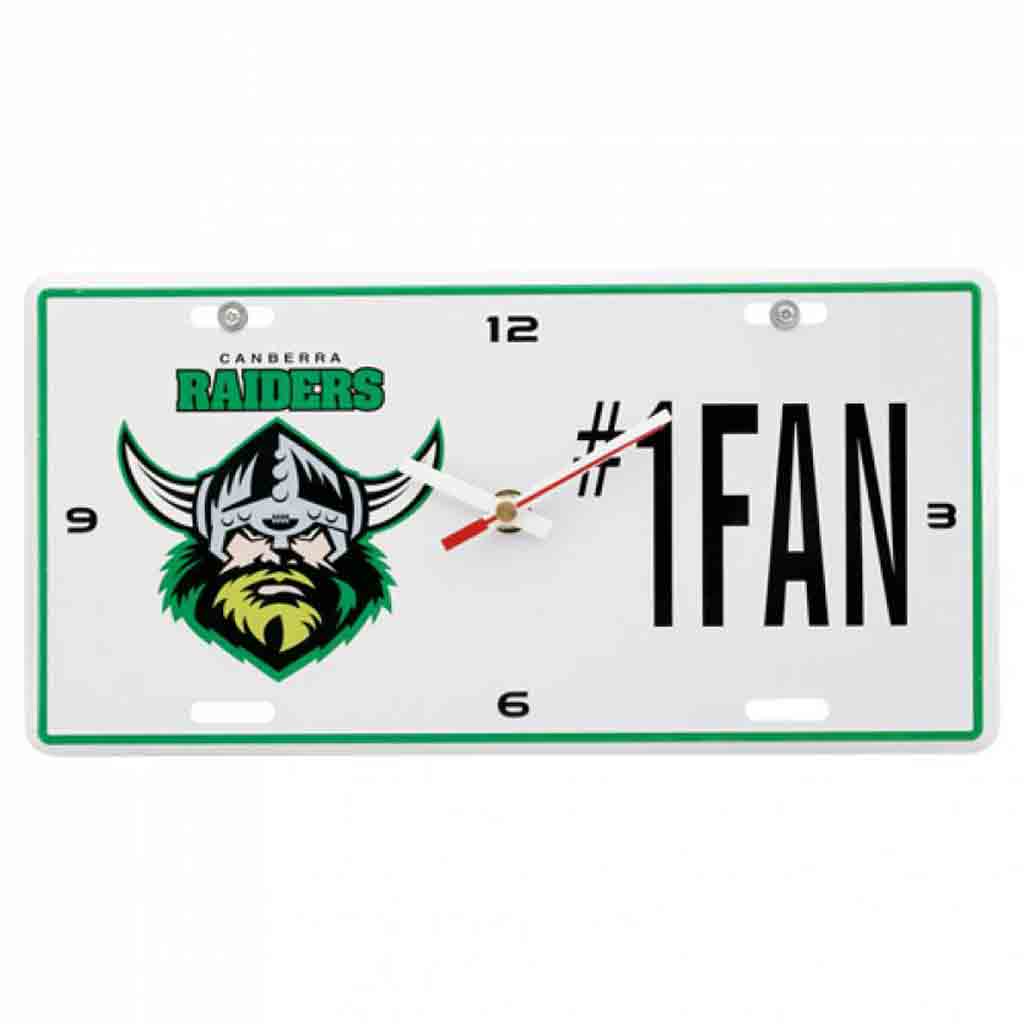 Canberra Raiders Licence Plate Clock