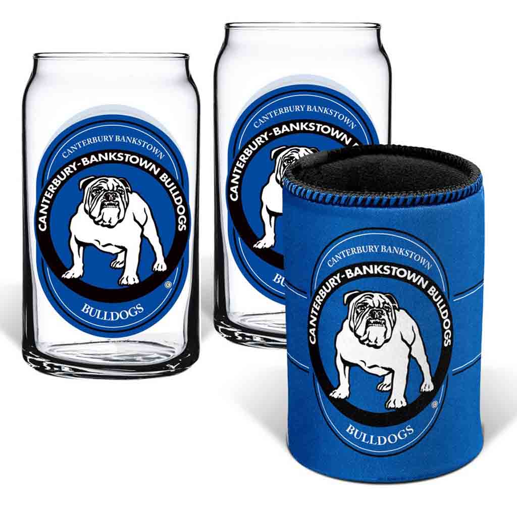 Canterbury Bulldogs Can Glasses and Can Cooler