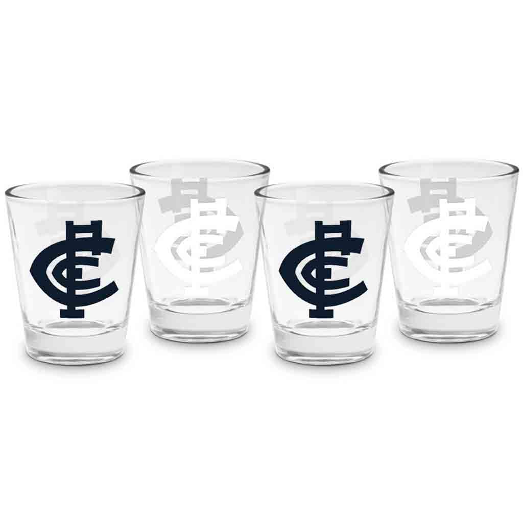 Load image into Gallery viewer, Carlton Blues 4-Pack Shot Glasses
