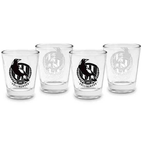 Collingwood Magpies 4-Pack Shot Glasses