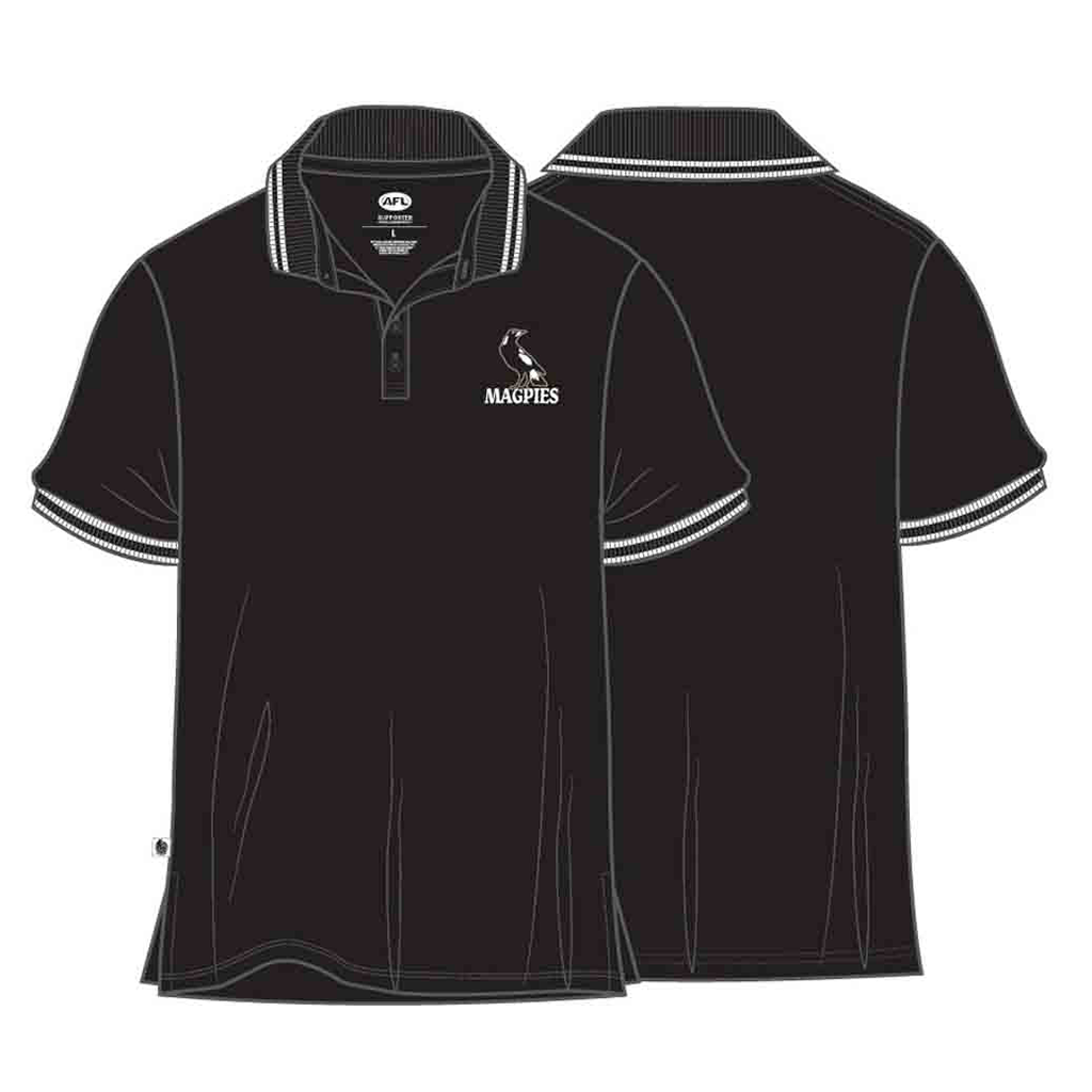 Collingwood Magpies Pique Gold Polo Adult