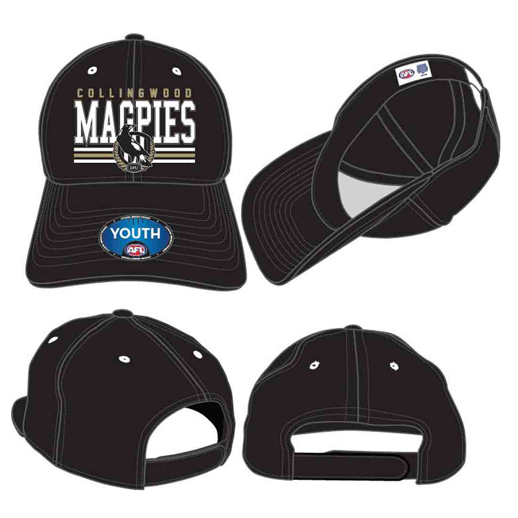 Collingwood Magpies Wordmark Cap Youth
