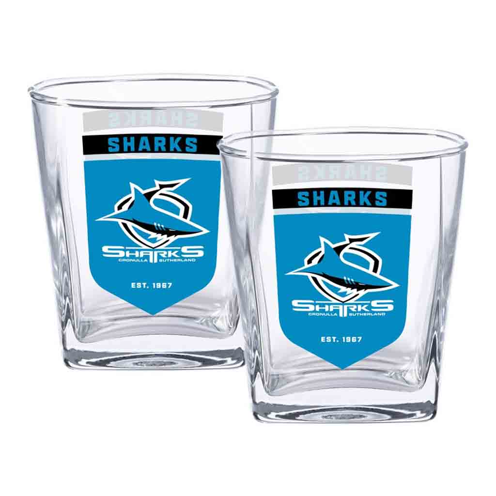 Load image into Gallery viewer, Cronulla Sharks 2-Pack Spirit Glasses
