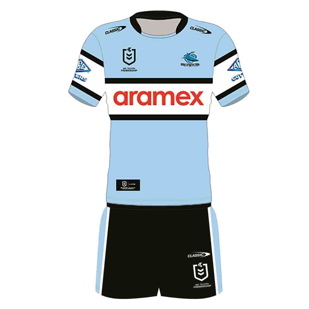 Load image into Gallery viewer, Cronulla Sharks 2024 Home Jersey Set Toddler
