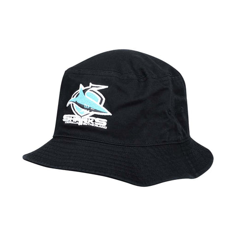 Cronulla Sharks Black Twill Bucket Hat