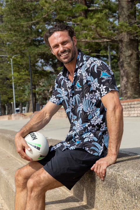 Cronulla Sharks 'Reef' Hawaiian Shirt Adult