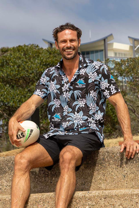 Cronulla Sharks 'Reef' Hawaiian Shirt Adult