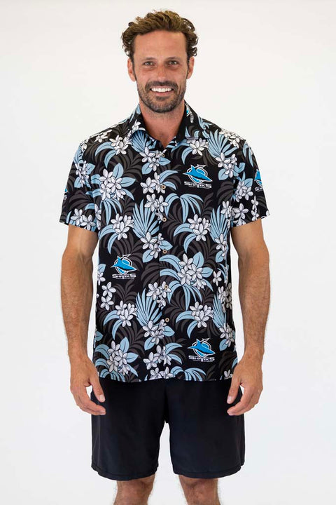 Cronulla Sharks 'Reef' Hawaiian Shirt Adult