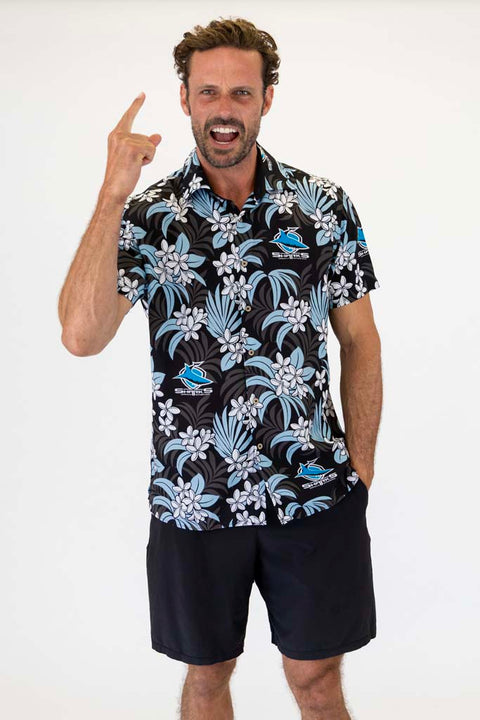 Cronulla Sharks 'Reef' Hawaiian Shirt Adult