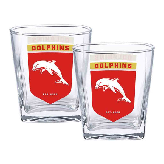 Dolphins 2-Pack Spirit Glasses