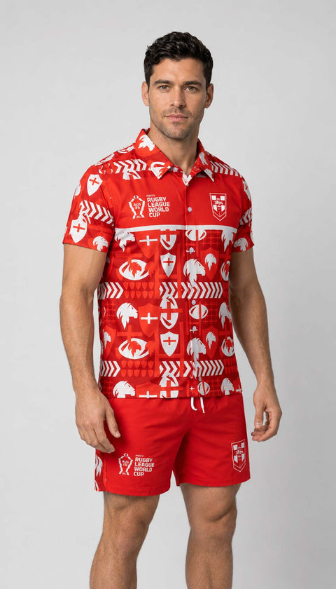 England RLWC 2026 Hawaiian Shirt Adult