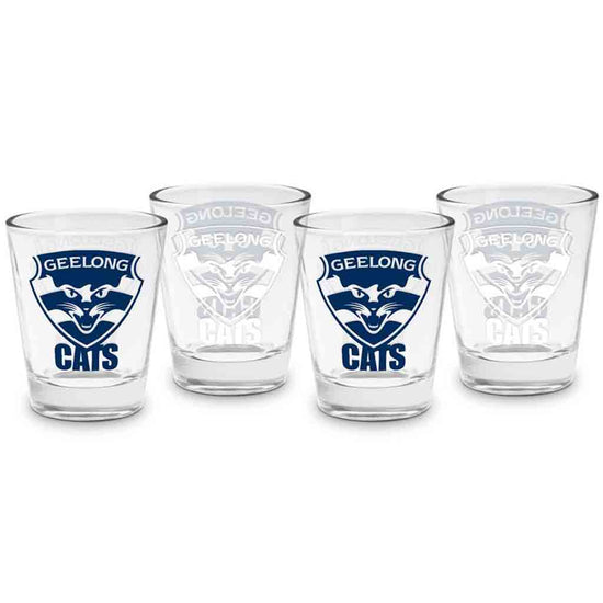 Load image into Gallery viewer, Geelong Cats 4-Pack Shot Glasses
