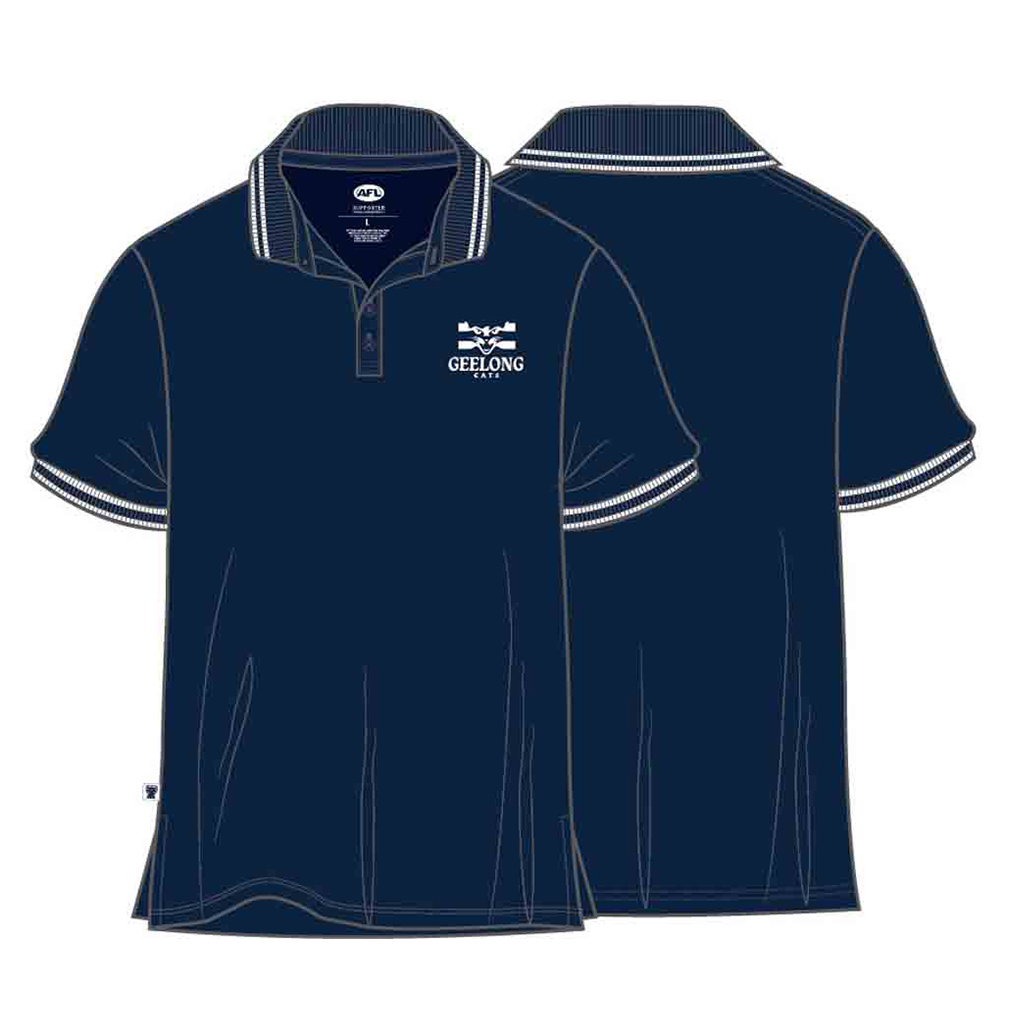 Geelong Cats Pique Gold Polo Adult