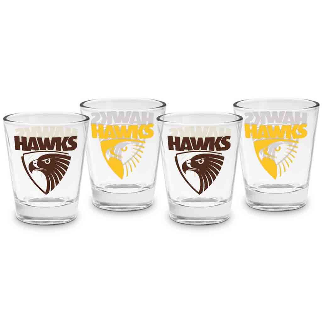 Load image into Gallery viewer, Hawthorn Hawks 4-Pack Shot Glasses
