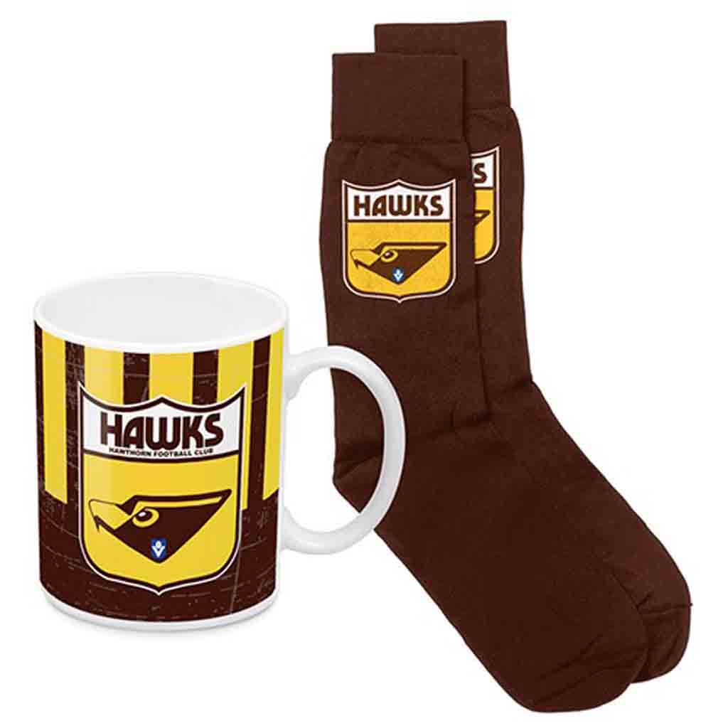 Hawthorn Hawks Heritage Mug and Sock Set