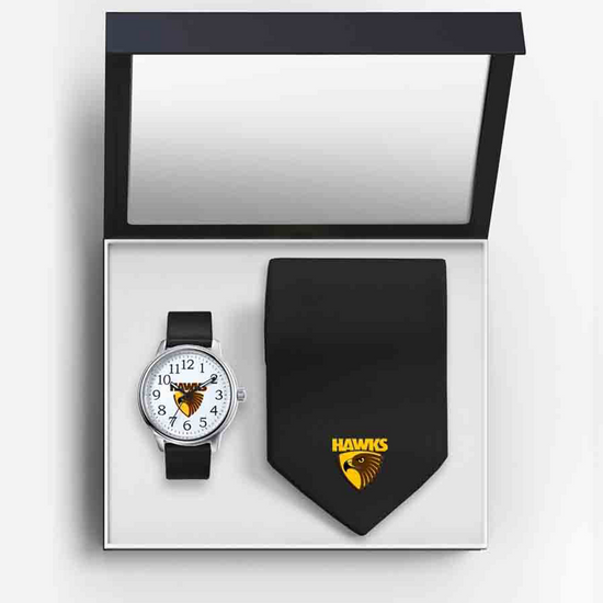 Load image into Gallery viewer, Hawthorn Hawks Watch &amp;amp; Tie Gift Set
