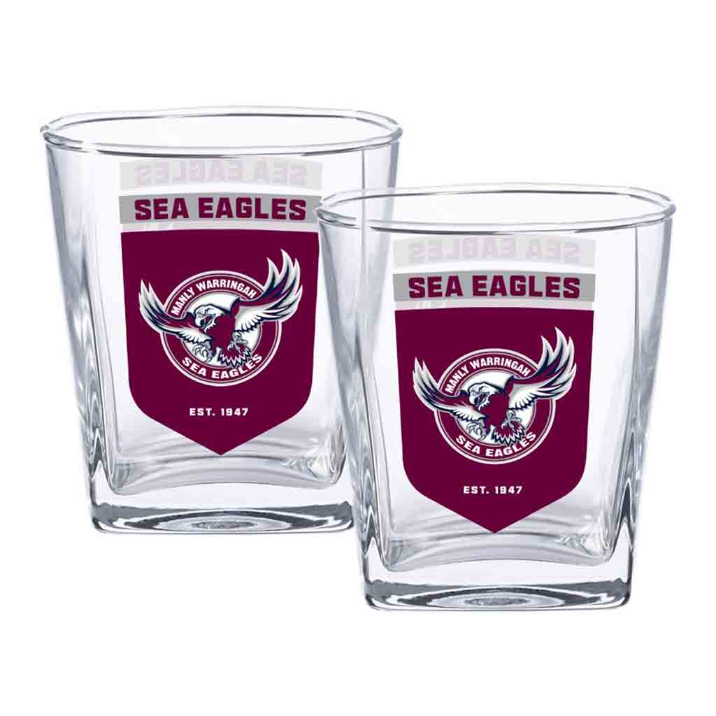 Load image into Gallery viewer, Manly Sea Eagles 2-Pack Spirit Glasses
