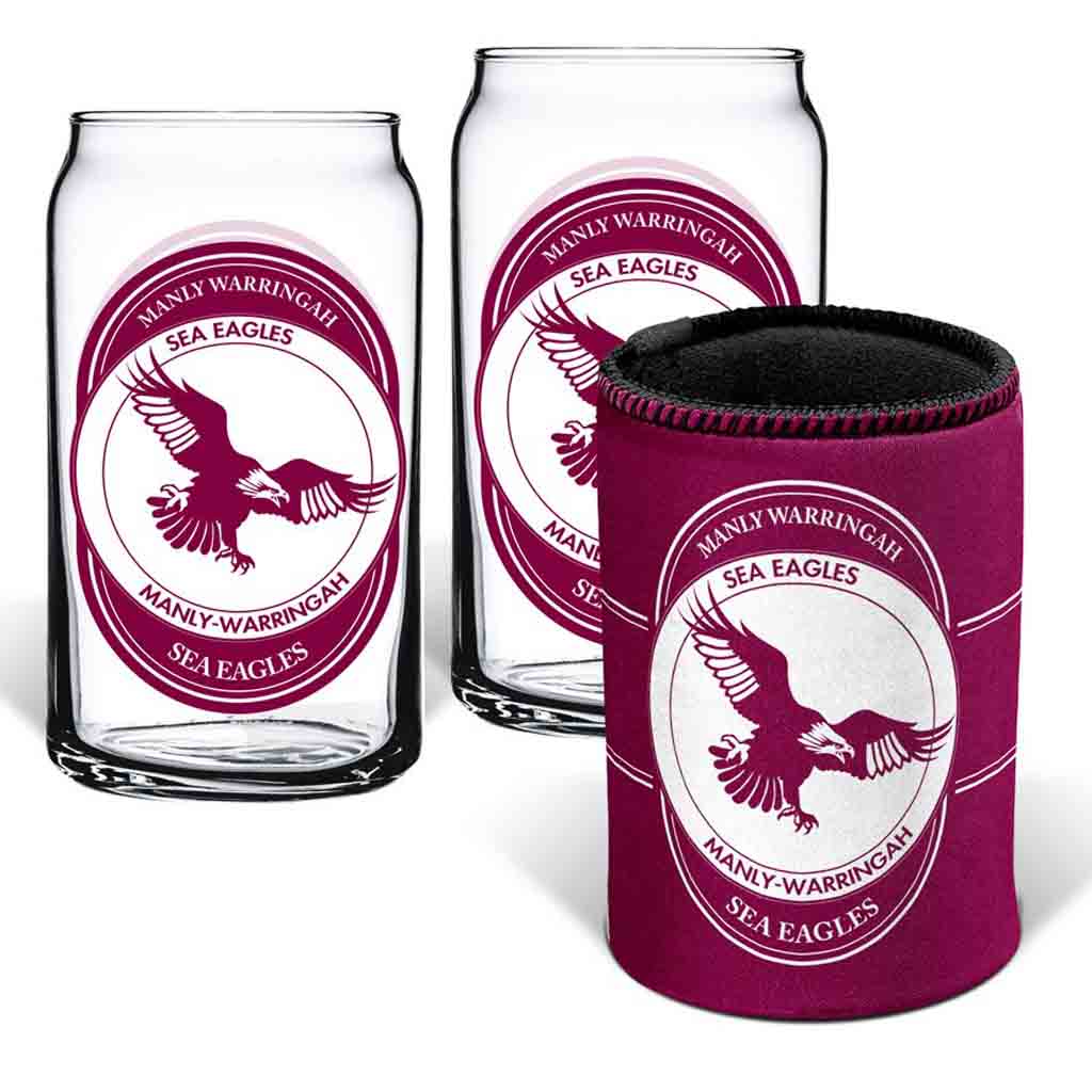 Manly Sea Eagles Can Glasses and Can Cooler
