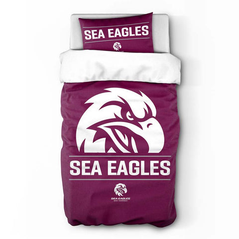 Manly Sea Eagles Quilt Cover Set Single
