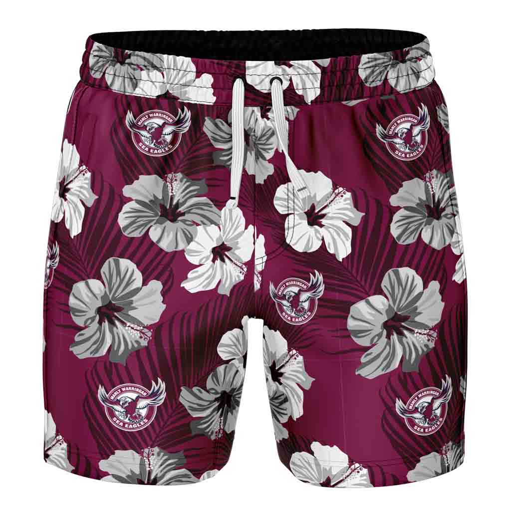 Load image into Gallery viewer, Manly Sea Eagles &amp;#39;Aloha&amp;#39; Volley Shorts Adult
