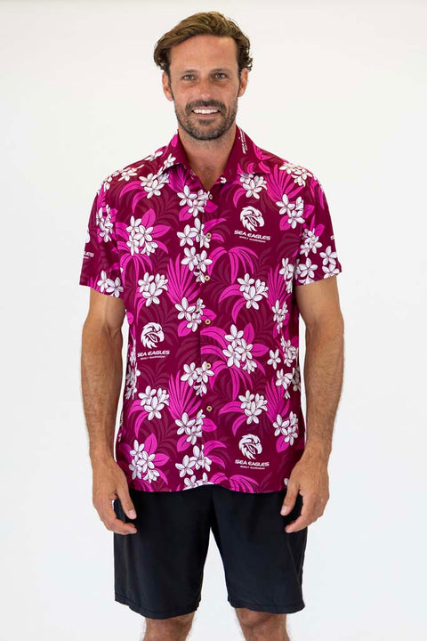 Manly Sea Eagles 'Reef' Hawaiian Shirt Adult