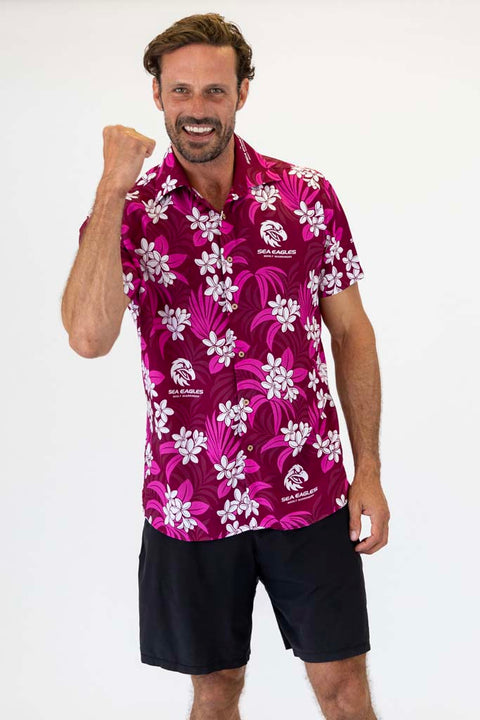 Manly Sea Eagles 'Reef' Hawaiian Shirt Adult