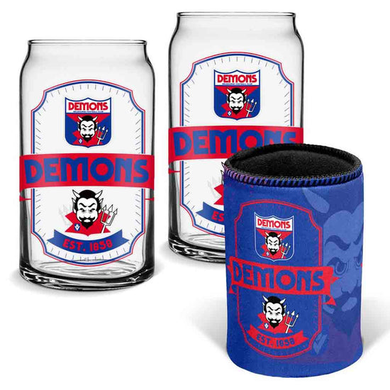 Melbourne Demons Can Glasses and Can Cooler