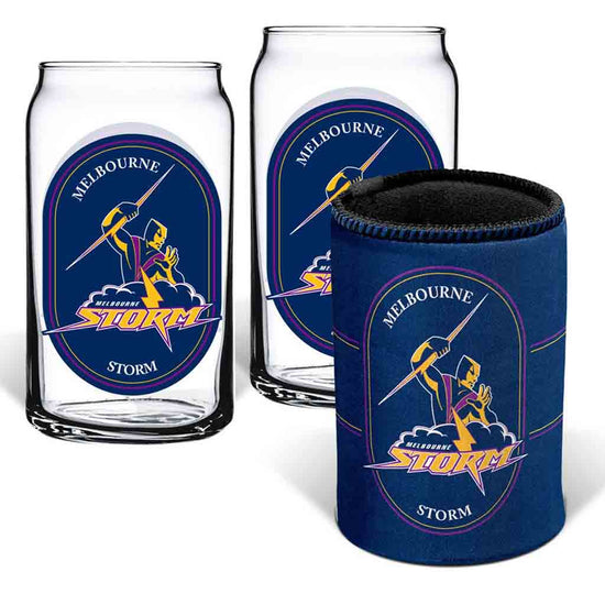 Melbourne Storm Can Glasses and Can Cooler