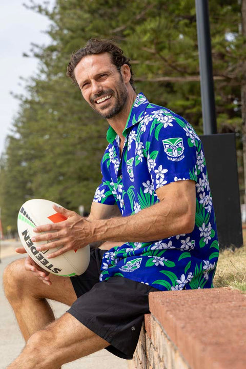 New Zealand Warriors 'Reef' Hawaiian Shirt Adult