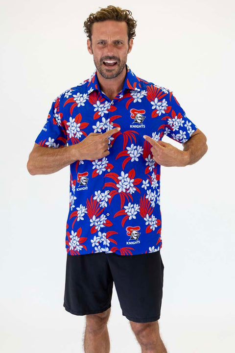 Newcastle Knights 'Reef' Hawaiian Shirt Adult