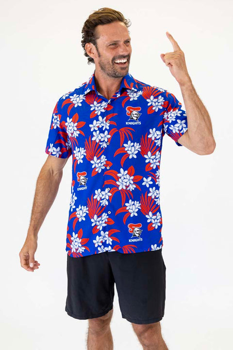 Newcastle Knights 'Reef' Hawaiian Shirt Adult