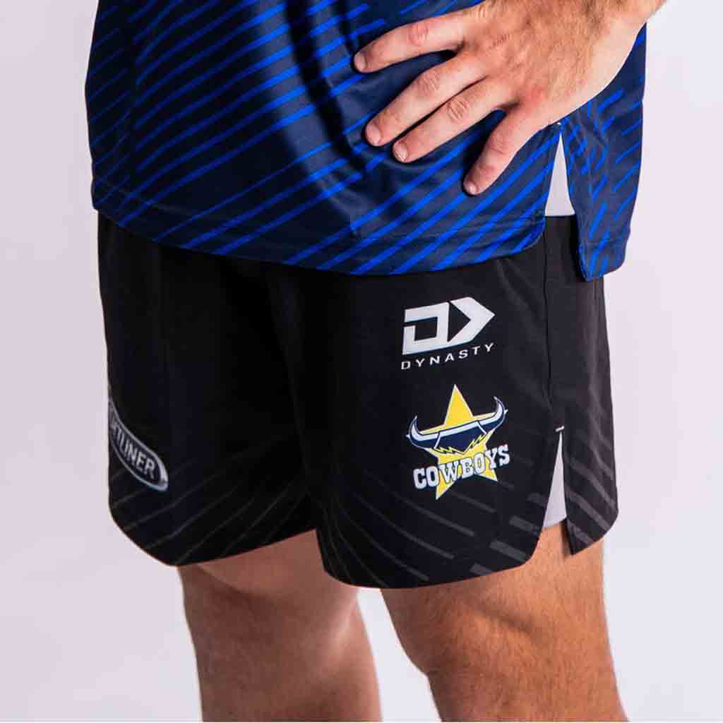 Load image into Gallery viewer, North Queensland Cowboys 2024 Alternate Gym Shorts Black Adult
